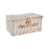 Cesta DKD Home Decor Mimbre Pícnic Cerámica Beige Poliéster Acero Inoxidable Blanco (40 x 28 x 20 cm)