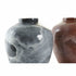 Jarrón DKD Home Decor Gris 26 x 26 x 32 cm Marrón oscuro Moderno Lacado (2 Unidades)
