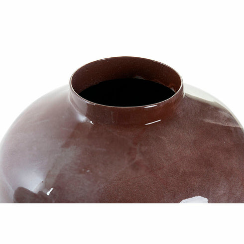 Jarrón DKD Home Decor Gris 26 x 26 x 32 cm Marrón oscuro Moderno Lacado (2 Unidades)