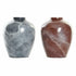Jarrón DKD Home Decor Gris 26 x 26 x 32 cm Marrón oscuro Moderno Lacado (2 Unidades)