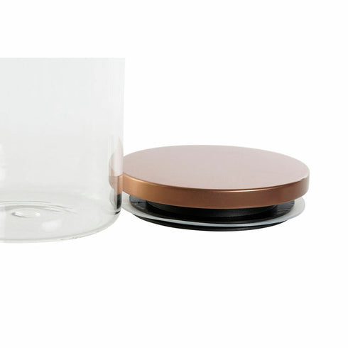 Set de 3 Botes DKD Home Decor Multicolor Transparente Cobre 10 x 10 x 13 cm