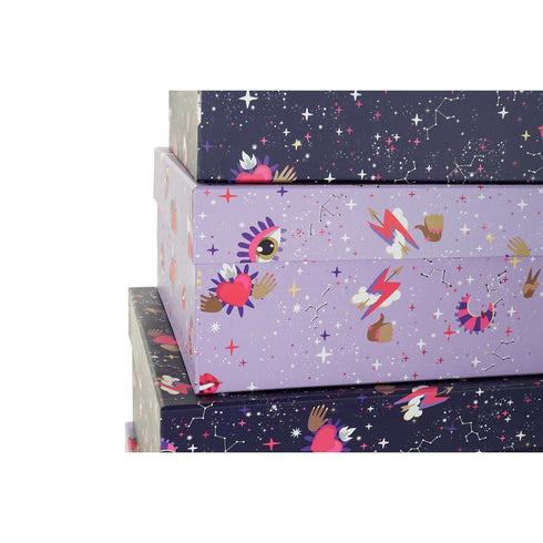 Set de Cajas Organizadoras Apilables DKD Home Decor Infantil Cartón