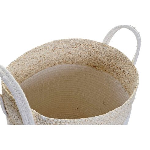 Juego de Cestas DKD Home Decor Algodón Fibra (38 x 38 x 42 cm)