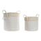 Juego de Cestas DKD Home Decor Algodón Fibra (38 x 38 x 42 cm)
