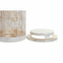 Set de Portavelas DKD Home Decor (3 pcs) Dorado Metal Cuerda Blanco (24 x 24 x 66 cm)