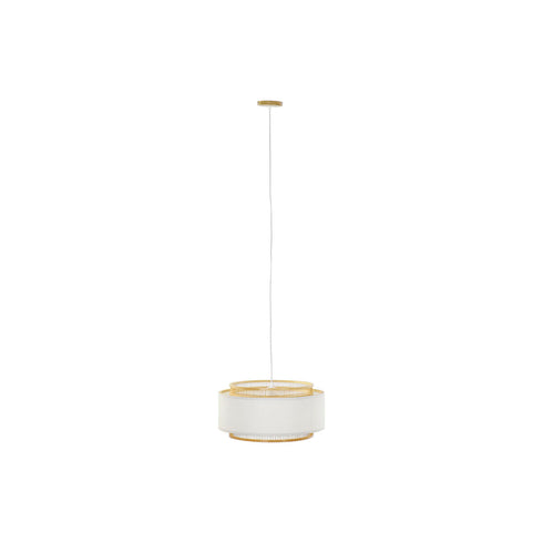 Lámpara de Techo DKD Home Decor Blanco Natural Bambú 50 W 50 x 50 x 25 cm