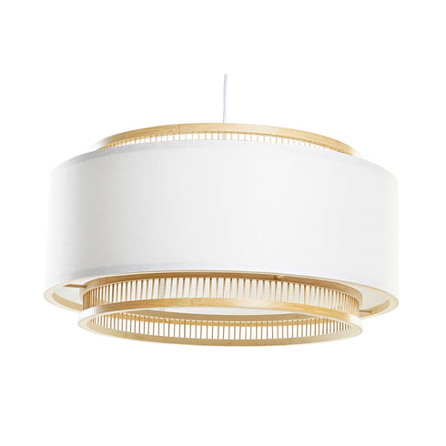 Lámpara de Techo DKD Home Decor Blanco Natural Bambú 50 W 50 x 50 x 25 cm