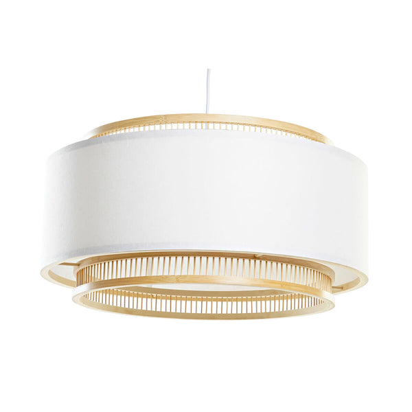 Lámpara de Techo DKD Home Decor Blanco Natural Bambú 50 W 50 x 50 x 25 cm
