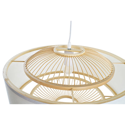 Lámpara de Techo DKD Home Decor Natural Madera Blanco Bambú 50 x 50 x 30 cm 50 W