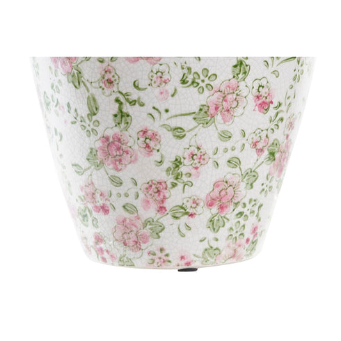 Jarrón DKD Home Decor Blanco Verde Granate Gres 18 x 18 x 25 cm