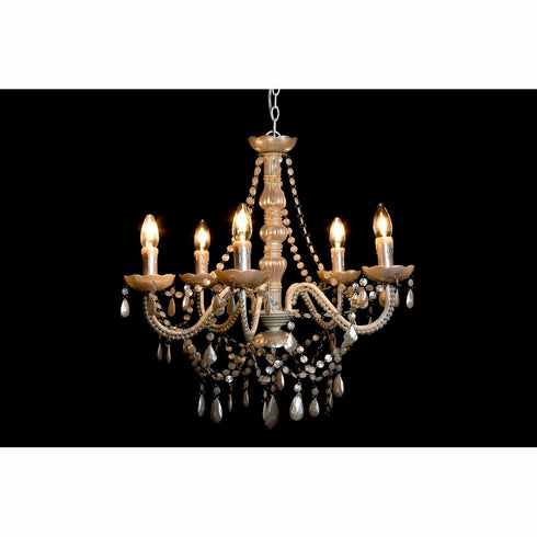 Lámpara de Techo DKD Home Decor 25W Crema 220 V (56 x 54 x 58 cm)