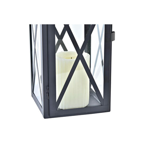 Farol DKD Home Decor Negro Dorado Metal Cristal 19 x 19 x 58 cm (2 Unidades)