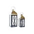 Farol DKD Home Decor Negro Dorado Metal Cristal 19 x 19 x 58 cm (2 Unidades)