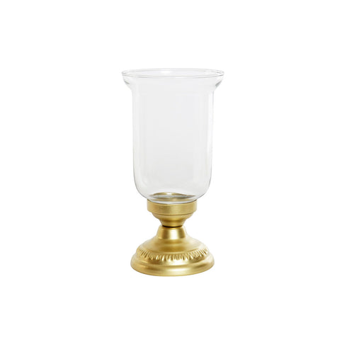 Portavelas DKD Home Decor Dorado Metal Cristal 14 x 14 x 27 cm