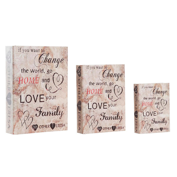 Juego de Cajas Decorativas DKD Home Decor Lienzo Madera 23 x 7 x 32 cm