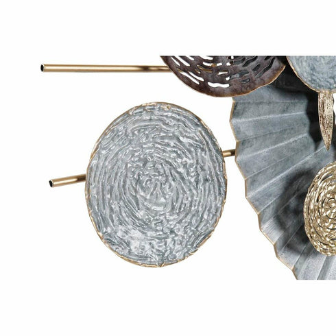 Decoración de Pared DKD Home Decor Azul 91 x 5,7 x 49 cm Gris Dorado Círculos