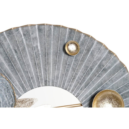 Decoración de Pared DKD Home Decor Azul 91 x 5,7 x 49 cm Gris Dorado Círculos