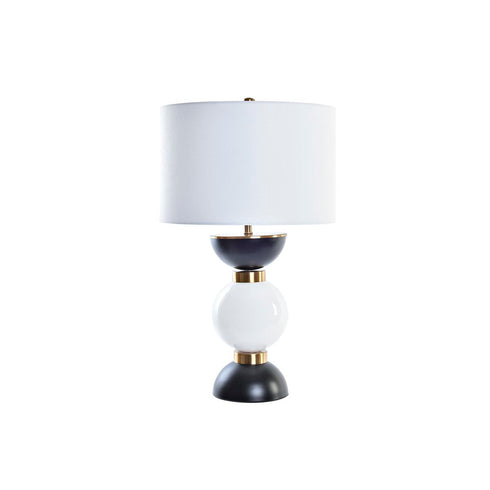 Lámpara de mesa DKD Home Decor Blanco Negro Dorado Metal 50 W 220 V 41 x 41 x 73 cm