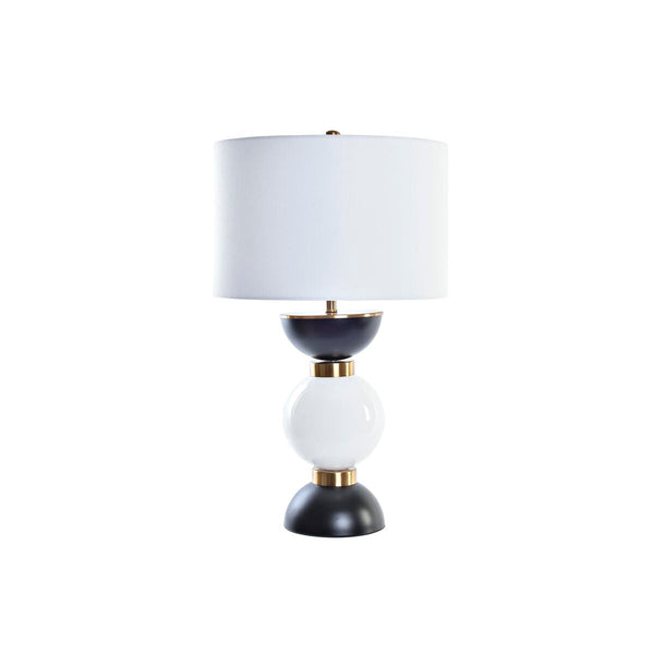 Lámpara de mesa DKD Home Decor Blanco Negro Dorado Metal 50 W 220 V 41 x 41 x 73 cm