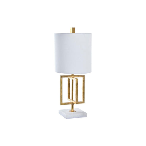 Lámpara de mesa DKD Home Decor Dorado Metal Blanco 220 V 50 W 25 x 25 x 60 cm