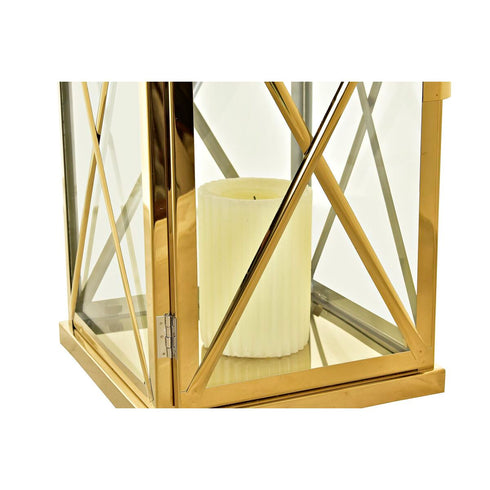 Faroles DKD Home Decor Cristal Dorado Metal 19 x 19 x 47 cm