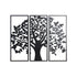 Decoración de Pared DKD Home Decor 3 Piezas Negro Árbol Metal (105 x 1,5 x 91 cm) (91 cm)