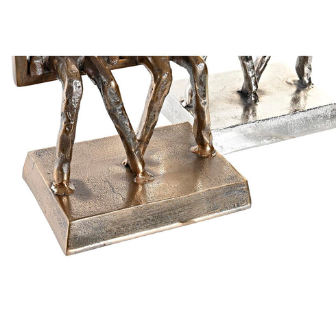 Figura Decorativa DKD Home Decor 18 x 12 x 32 cm Champán Negro Pareja (2 Unidades)