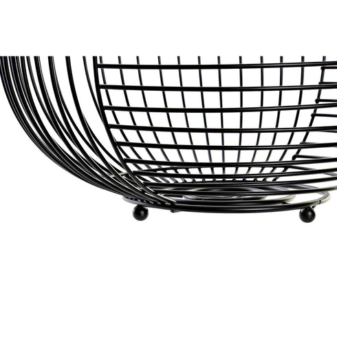 Frutero DKD Home Decor Negro Metal 28 x 28 x 12 cm