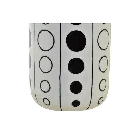 Jarrón DKD Home Decor Porcelana Negro Blanco 16 x 16 x 30 cm Moderno Círculos