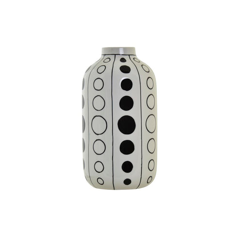 Jarrón DKD Home Decor Porcelana Negro Blanco 16 x 16 x 30 cm Moderno Círculos