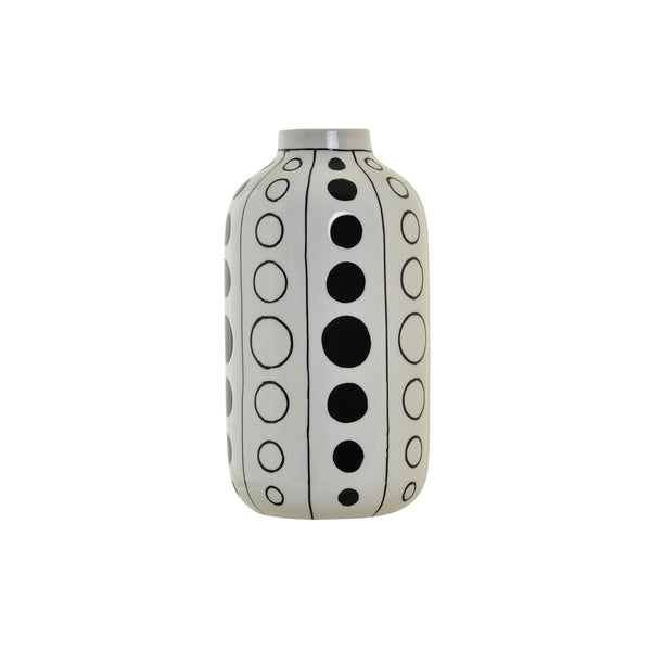 Jarrón DKD Home Decor Porcelana Negro Blanco 16 x 16 x 30 cm Moderno Círculos