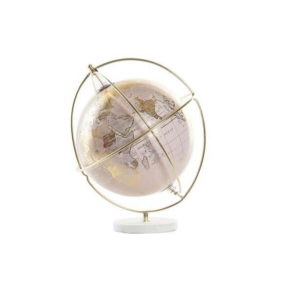 Globo Terraqueo DKD Home Decor Rosa Dorado Metal Mármol (22 x 22 x 25 cm)