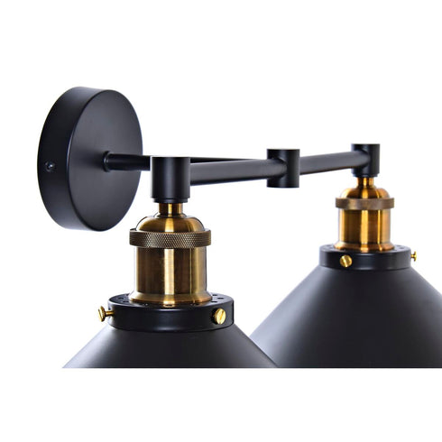 Lámpara de Pared DKD Home Decor Negro Dorado Metal 220 V 50 W (52 x 24 x 20 cm)