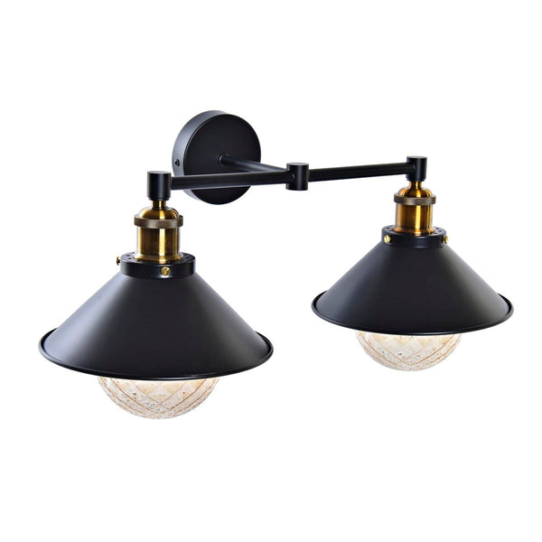 Lámpara de Pared DKD Home Decor Negro Dorado Metal 220 V 50 W (52 x 24 x 20 cm)