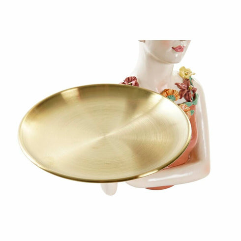 Figura Decorativa DKD Home Decor Bandeja Rojo Negro 25 x 17 x 27 cm Frida (2 Unidades)