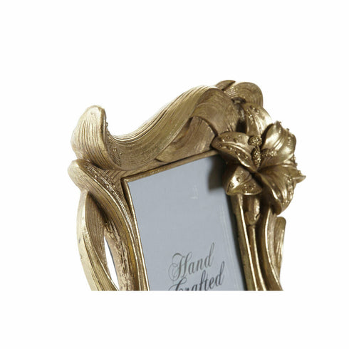 Marco de Fotos DKD Home Decor Resina Dorado Flor 18,5 x 3,5 x 23 cm