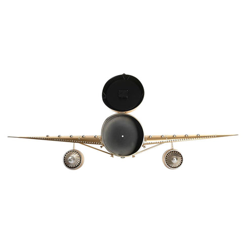 Reloj de Pared DKD Home Decor Avión Negro Dorado Hierro (145 x 20 x 43 cm)