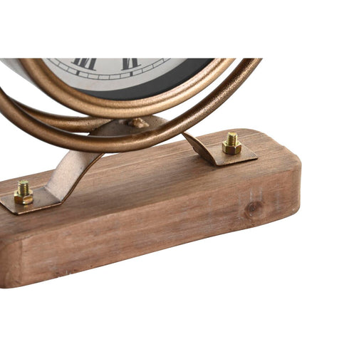 Reloj de Mesa DKD Home Decor Dorado Hierro Madera MDF Tradicional 16,5 x 5,5 x 27 cm