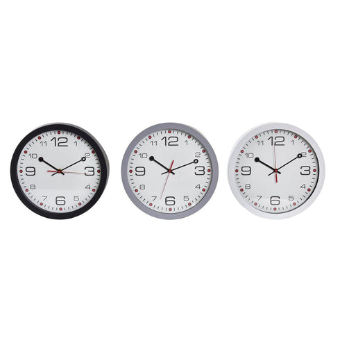 Reloj de Pared DKD Home Decor Blanco Negro Gris Blanco/Negro PVC Metal Cristal 3 Piezas 30 x 40 cm 30 x 4,3 x 30 cm