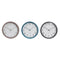 Reloj de Pared DKD Home Decor Beige Gris Turquesa PVC Cristal 3 Piezas 30 x 4,3 x 30 cm
