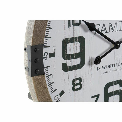 Reloj de Pared DKD Home Decor Natural MDF Blanco Hierro (60 x 4,5 x 70 cm)