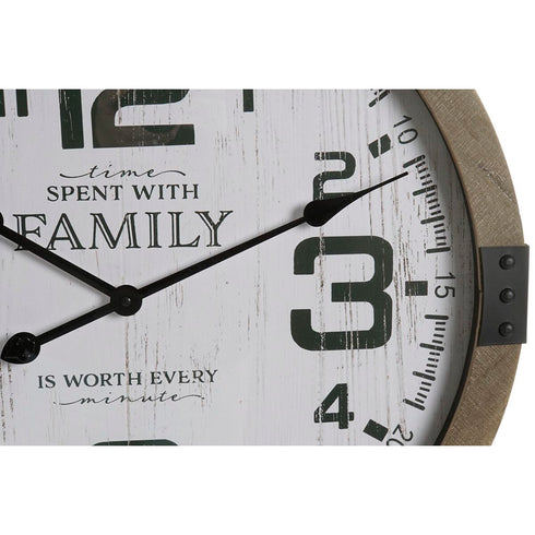 Reloj de Pared DKD Home Decor Natural MDF Blanco Hierro (60 x 4,5 x 70 cm)