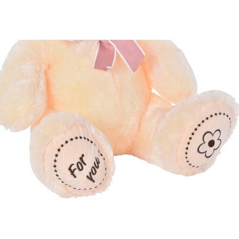 Oso de Peluche DKD Home Decor Lazo Beige Marrón Infantil Oso 40 x 40 x 50 cm (2 Unidades)