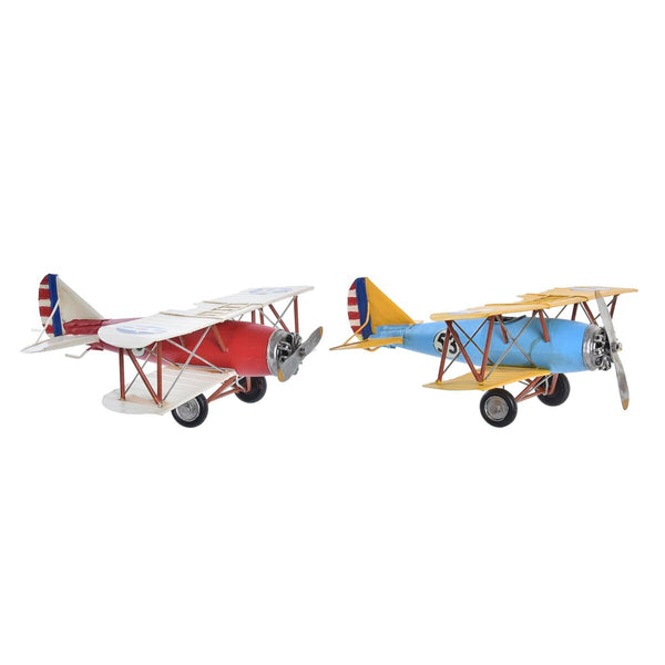 Figura Decorativa DKD Home Decor 32 x 25,5 x 10,5 cm Vintage Avioneta (2 Unidades)