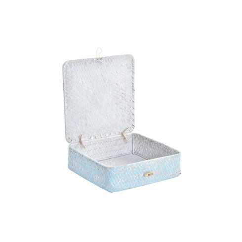 Juego de Cestas DKD Home Decor Poliéster Fibra Boho Mediterráneo (30 x 30 x 12 cm)