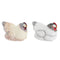 Figura Decorativa DKD Home Decor Blanco Marrón Gallina 22,5 x 13 x 13,5 cm (2 Unidades)