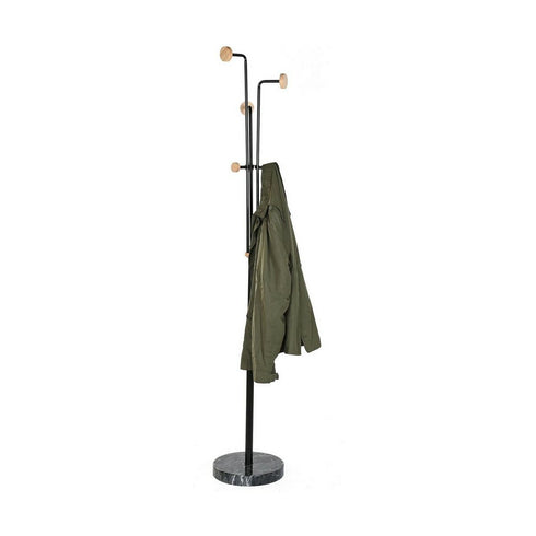 Perchero de Pie DKD Home Decor Negro Metal Madera (30 x 30 x 177 cm)