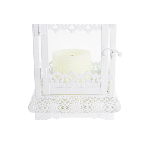 Faroles DKD Home Decor Cristal Metal Blanco (19 x 19 x 58 cm)