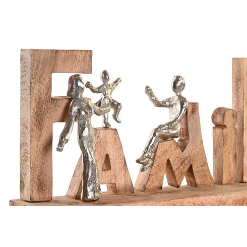 Figura Decorativa DKD Home Decor Marrón Aluminio Madera de mango (59 x 8 x 24 cm)