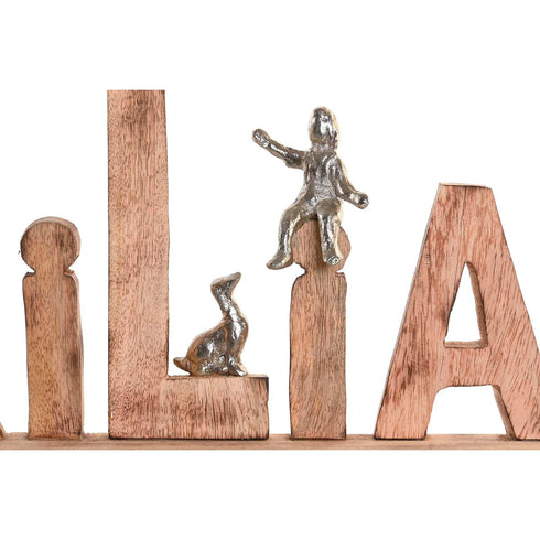 Figura Decorativa DKD Home Decor Marrón Aluminio Madera de mango (59 x 8 x 24 cm)